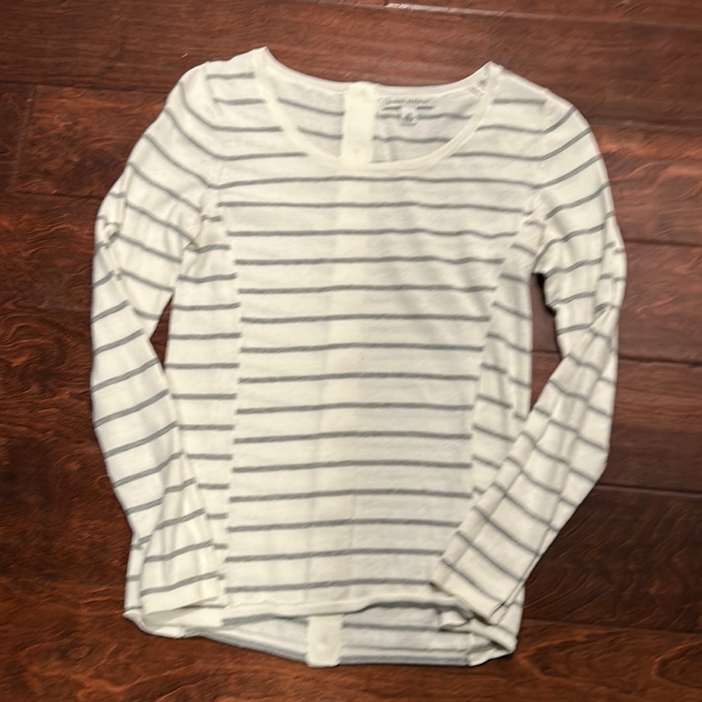 Banana Republic Striped Sweater with Button Back